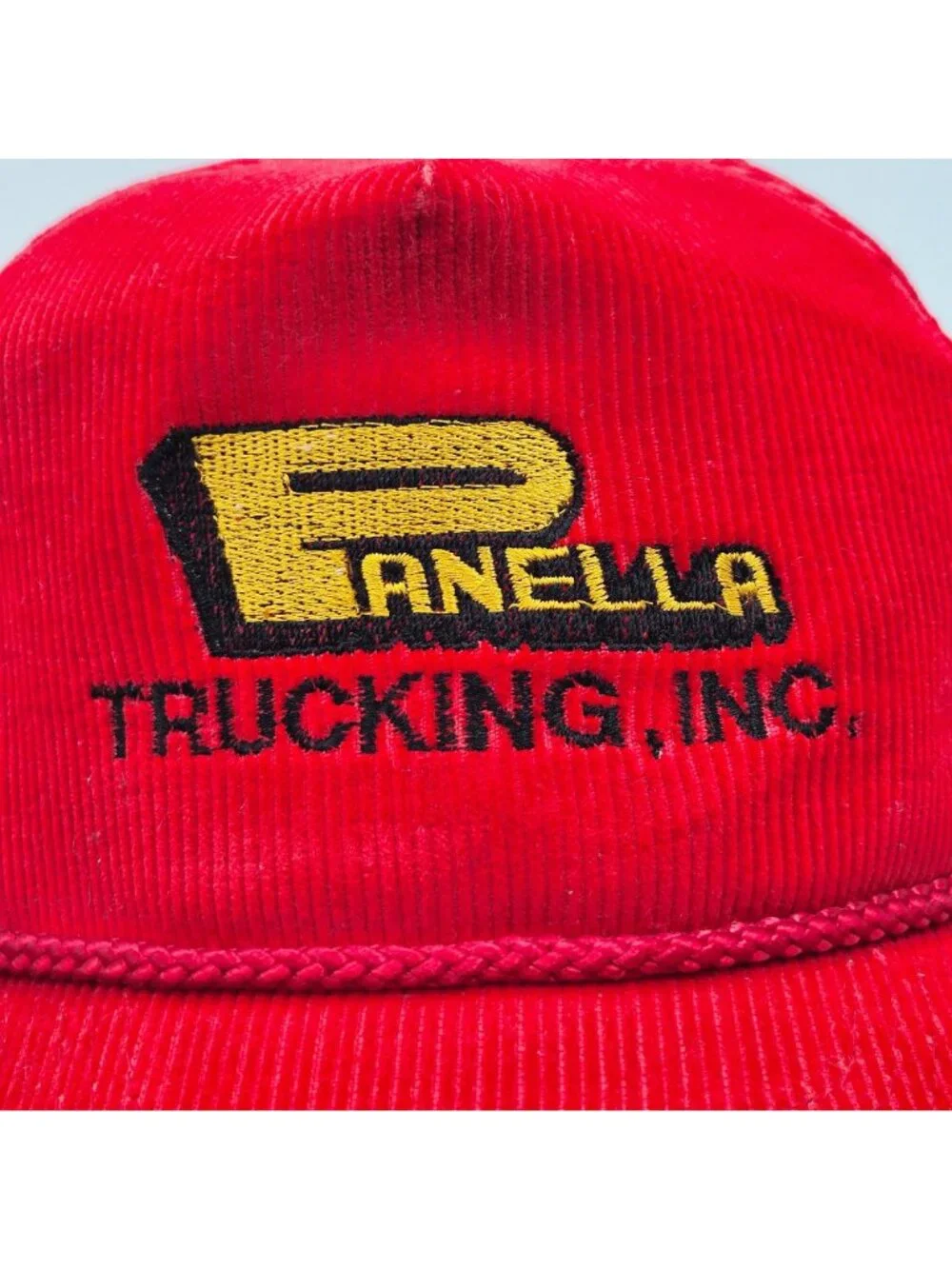 Panella Trucking Inc Red Corduroy Zipper Back Hat By Otto Cap